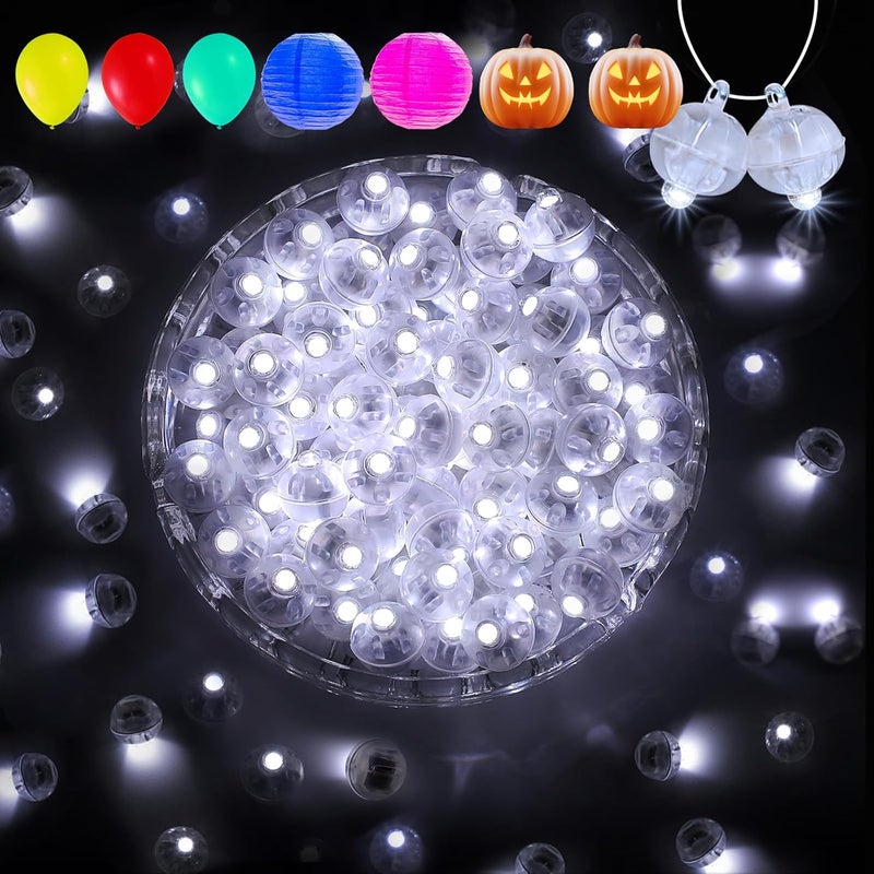 Aogist 50 Pcs Balloon Lights with Hook,Long Standby Time,Waterproof Mini Light for Birthday Party Wedding Christmas Halloween Easter Decorative (Flash, Cool White) - Image 1